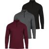 image:imageReal Essentials 3 Pack Mens Mesh Long Sleeve Athletic Quarter Zip Pullover  Outdoor UPF 50 Available in Big amp TallSet 4