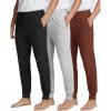 image:imageReal Essentials 3 Pack Mens Soft Lounge Sleep Joggers  Pajama Pants Drawstring amp Pockets Available in Big amp TallSet 5