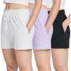 image:imageReal Essentials 3 Pack Womens Cotton French Terry Shorts Pockets  Casual Athletic Lounge Available in PlusSet 3