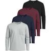 image:imageReal Essentials 4 Pack Boys Cotton Jersey Long Sleeve TShirt with Pocket  Kids Teens Youth Crew Neck Tee Top Ages 416Set 4