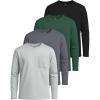 image:imageReal Essentials 4 Pack Boys Cotton Jersey Long Sleeve TShirt with Pocket  Kids Teens Youth Crew Neck Tee Top Ages 416Set 6