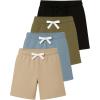 image:imageReal Essentials 4 Pack Boys Fleece Lounge Shorts  Soft PullOn Gym School Sleep amp Active Sports Shorts for KidsSet 2