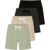image:imageReal Essentials 4 Pack Boys Fleece Lounge Shorts  Soft PullOn Gym School Sleep amp Active Sports Shorts for KidsSet 3
