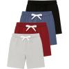 image:imageReal Essentials 4 Pack Boys Fleece Lounge Shorts  Soft PullOn Gym School Sleep amp Active Sports Shorts for KidsSet 5