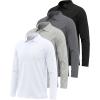 image:imageReal Essentials 4 Pack Mens Long Sleeve Polo Shirts for Men  Cotton Pique Collared Athletic Golf Shirt Work amp CasualBlack  Quite Shade  Grey  White
