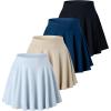 image:imageReal Essentials 4 Pack Womens Basic Casual Stretchy Mini Skirt  Skater ALine Flowy Flared Available in Plus SizeSet 2