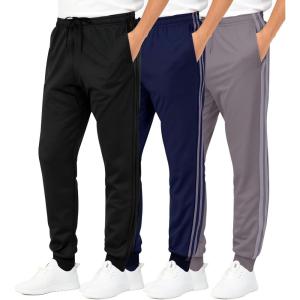 image:imageReal Essentials 3 Pack Boys Athletic Jogger Sweatpants  Kids Teens Youth Active Sports Pants with Pockets Sizes 518Set 1