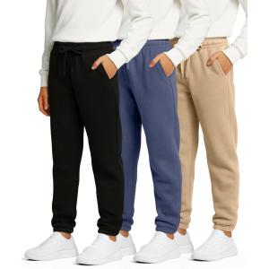 image:imageReal Essentials 3 Pack Boys Fleece Athletic Jogger Sweatpants  Kids Teens Active Athletic Pants with Pockets Size 620Set 6