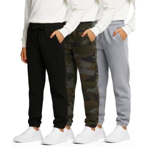 image:imageReal Essentials 3 Pack Boys Fleece Athletic Jogger Sweatpants  Kids Teens Active Athletic Pants with Pockets Size 620Set 8