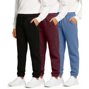 image:imageReal Essentials 3 Pack Boys Fleece Athletic Jogger Sweatpants  Kids Teens Active Athletic Pants with Pockets Size 620Set 9