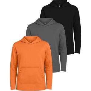 image:imageReal Essentials 3 Pack Boys Hoodies  Youth Mesh Long Sleeve Sweatshirts with Pocket for Kids amp TeensSet 10