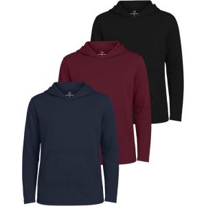 image:imageReal Essentials 3 Pack Boys Hoodies  Youth Mesh Long Sleeve Sweatshirts with Pocket for Kids amp TeensSet 2