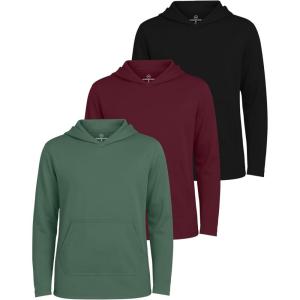 image:imageReal Essentials 3 Pack Boys Hoodies  Youth Mesh Long Sleeve Sweatshirts with Pocket for Kids amp TeensSet 4