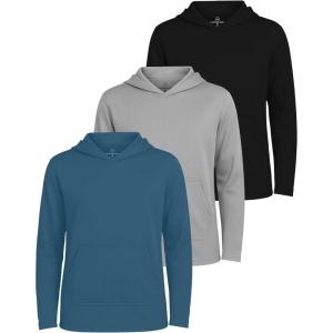 image:imageReal Essentials 3 Pack Boys Hoodies  Youth Mesh Long Sleeve Sweatshirts with Pocket for Kids amp TeensSet 9