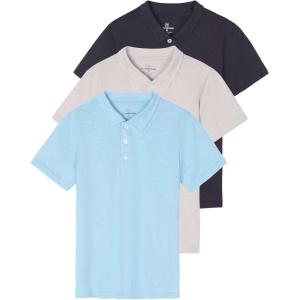 image:imageReal Essentials 3 Pack Boys Short Sleeve Jersey Cotton Polo Shirt  Uniform Youth Dress Shirt Ages 418Set 2