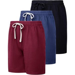 image:imageReal Essentials 3 Pack Mens Cotton 9 French Terry Casual Lounge Sweat Shorts with Pockets Available in Big amp TallSet 2