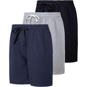 image:imageReal Essentials 3 Pack Mens Cotton 9 French Terry Casual Lounge Sweat Shorts with Pockets Available in Big amp TallSet 7