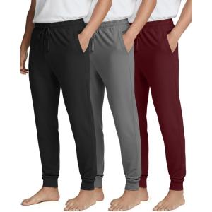 image:imageReal Essentials 3 Pack Mens Soft Lounge Sleep Joggers  Pajama Pants Drawstring amp Pockets Available in Big amp TallSet 13