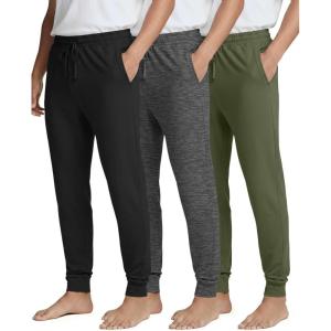 image:imageReal Essentials 3 Pack Mens Soft Lounge Sleep Joggers  Pajama Pants Drawstring amp Pockets Available in Big amp TallSet 2