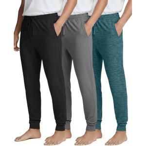 image:imageReal Essentials 3 Pack Mens Soft Lounge Sleep Joggers  Pajama Pants Drawstring amp Pockets Available in Big amp TallSet 3