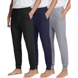 image:imageReal Essentials 3 Pack Mens Soft Lounge Sleep Joggers  Pajama Pants Drawstring amp Pockets Available in Big amp TallSet 8
