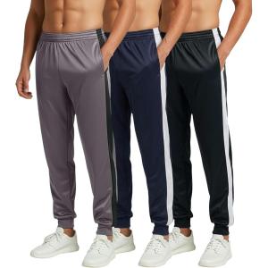 image:imageReal Essentials 3 Pack Mens Tricot Active Athletic Jogger  Running Sweatpants Workout Gym with Pockets Big amp TallSet F