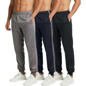 image:imageReal Essentials 3 Pack Mens Tricot Active Athletic Jogger  Running Sweatpants Workout Gym with Pockets Big amp TallSet a