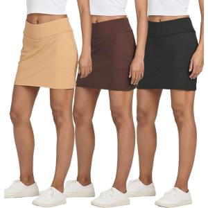 image:imageReal Essentials 3 Pack Womens 16 Athletic Skort with Pocket  Skirt for Golf Tennis Gym Running Available in PlusSet 6