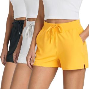 image:imageReal Essentials 3 Pack Womens Athletic Running Shorts  Hiking Gym Yoga Workout Casual Lounge with Pockets Plus AvailableSet 8