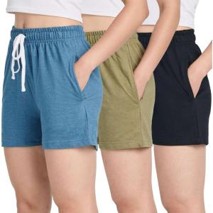 image:imageReal Essentials 3 Pack Womens Cotton French Terry Shorts Pockets  Casual Athletic Lounge Available in PlusSet 2