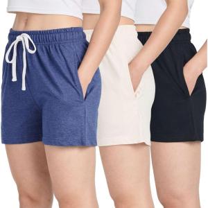 image:imageReal Essentials 3 Pack Womens Cotton French Terry Shorts Pockets  Casual Athletic Lounge Available in PlusSet 4