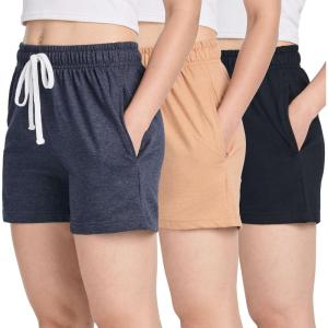 image:imageReal Essentials 3 Pack Womens Cotton French Terry Shorts Pockets  Casual Athletic Lounge Available in PlusSet 6