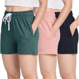 image:imageReal Essentials 3 Pack Womens Cotton French Terry Shorts Pockets  Casual Athletic Lounge Available in PlusSet 7
