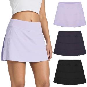 image:imageReal Essentials 3 PackWomens 14 Pleated Tennis Skorts Golf Skirt High Waisted Athletic Running Casual Shorts with PocketsSet 1