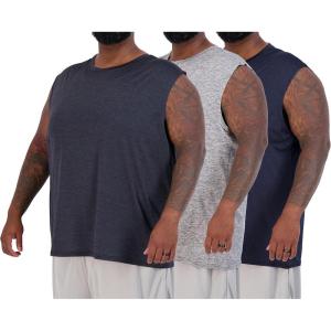 image:imageReal Essentials 3 amp 5 PackMens Dry Fit Workout Running Tank Top Gym Sleeveless Muscle Athletic Shirt Big amp Tall AvailableBig  Tall  Set B