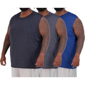 image:imageReal Essentials 3 amp 5 PackMens Dry Fit Workout Running Tank Top Gym Sleeveless Muscle Athletic Shirt Big amp Tall AvailableBig  Tall  Set C