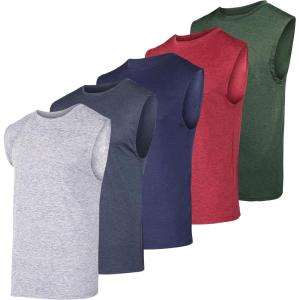 image:imageReal Essentials 3 amp 5 PackMens Dry Fit Workout Running Tank Top Gym Sleeveless Muscle Athletic Shirt Big amp Tall AvailableRegular Size  Set B