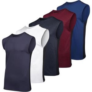 image:imageReal Essentials 3 amp 5 PackMens Dry Fit Workout Running Tank Top Gym Sleeveless Muscle Athletic Shirt Big amp Tall AvailableRegular Size  Set G