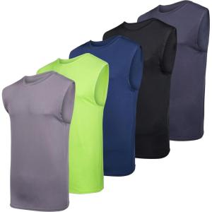 image:imageReal Essentials 3 amp 5 PackMens Dry Fit Workout Running Tank Top Gym Sleeveless Muscle Athletic Shirt Big amp Tall AvailableRegular Size  Set H