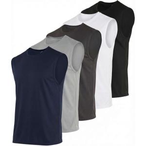 image:imageReal Essentials 3 amp 5 PackMens Dry Fit Workout Running Tank Top Gym Sleeveless Muscle Athletic Shirt Big amp Tall AvailableRegular Size  Set M