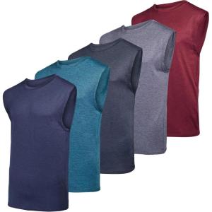 image:imageReal Essentials 3 amp 5 PackMens Dry Fit Workout Running Tank Top Gym Sleeveless Muscle Athletic Shirt Big amp Tall AvailableRegular Size  Set a