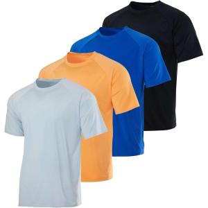 image:imageReal Essentials 4 Pack Boys Rash Guard Short Sleeve Swim Shirt UV Sun Protection Fishing amp Swimwear Tops for KidsShort Sleeve Set 6