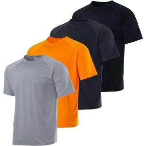 image:imageReal Essentials 4 Pack Boys Rash Guard Short Sleeve Swim Shirt UV Sun Protection Fishing amp Swimwear Tops for KidsShort Sleeve Set 8