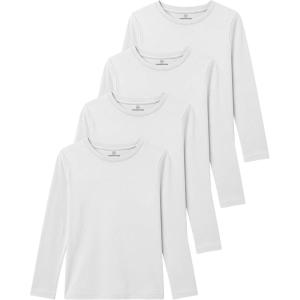 image:imageReal Essentials 4 Pack Girls Cotton Long Sleeve Crew Neck TShirt  Athletic Tee Shirt for Teens Kids Youth Ages 416Set 3