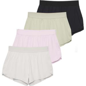 image:imageReal Essentials 4 Pack Girls DryFit Shorts  Running Athletic Basketball Gym Sports Wear for Kids amp Teens 418Set 1