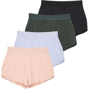 image:imageReal Essentials 4 Pack Girls DryFit Shorts  Running Athletic Basketball Gym Sports Wear for Kids amp Teens 418Set 3