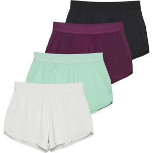 image:imageReal Essentials 4 Pack Girls DryFit Shorts  Running Athletic Basketball Gym Sports Wear for Kids amp Teens 418Set 5