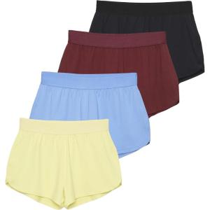 image:imageReal Essentials 4 Pack Girls DryFit Shorts  Running Athletic Basketball Gym Sports Wear for Kids amp Teens 418Set 8