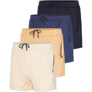 image:imageReal Essentials 4 Pack Mens Mesh 3 Athletic Zipper Shorts Workout Gym Running Basketball3inch  Set 1