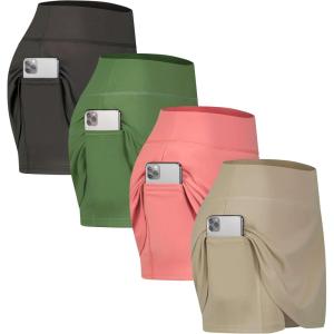 image:imageReal Essentials 4 Pack Womens Active Skort Lightweight Comfy amp Breathable Tennis Golf Skirt Available in Plus SizeSet 2
